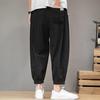 ROMON Men's Pure Cotton Drawstring Casual Cropped Pants