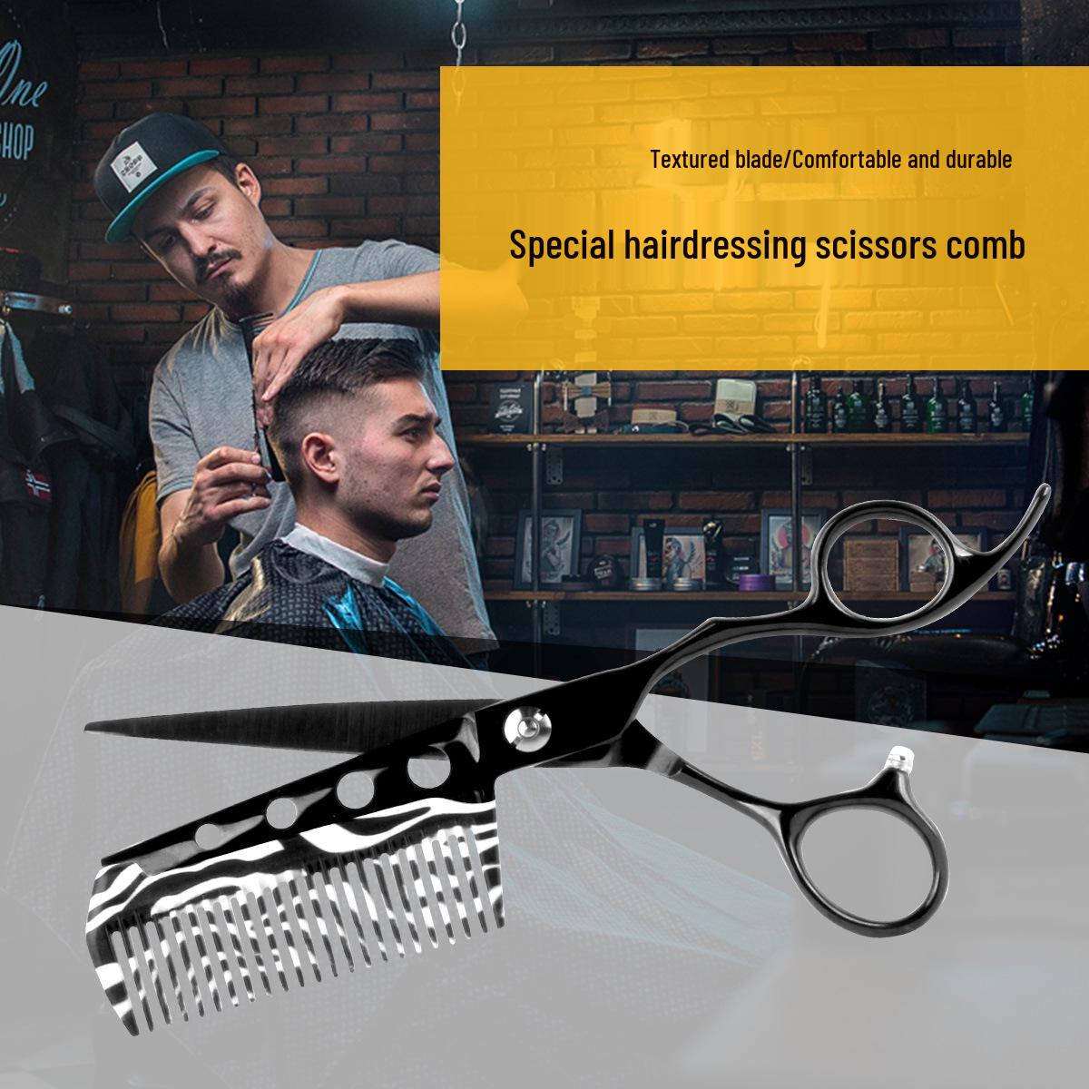 

Multifunctional Hair Salon Haircutting Comb and Scissors Set