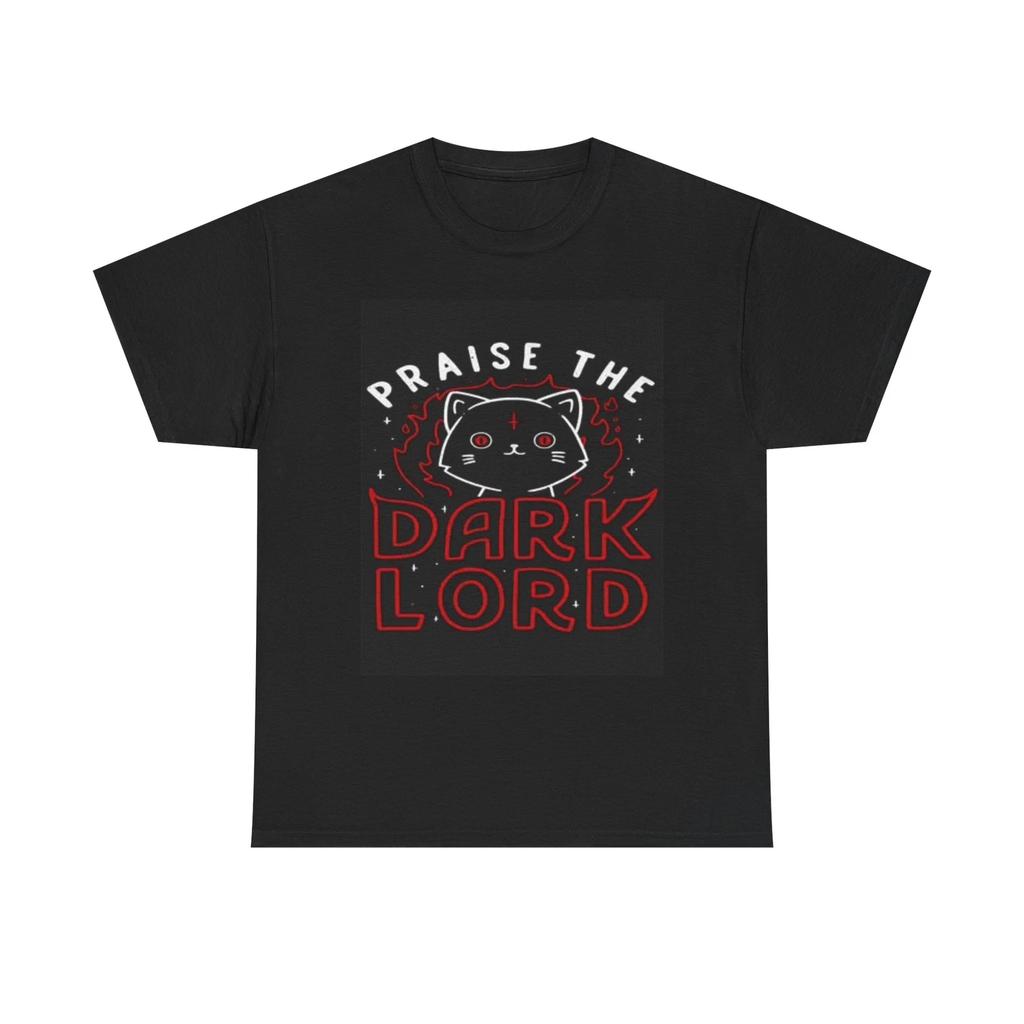 Men's and Women's T-shirts Praise The Dark Lord Kitten Funny Graphic