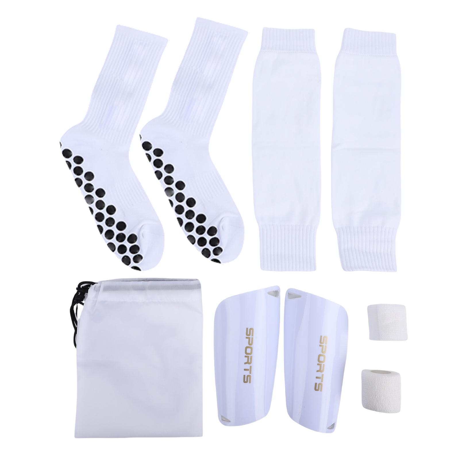 

Football Grip Socks with Rubber Pads Pre Cut Sock Sleeves Shin Guards Compression Leg Sleeves for Soccer Lacrosse Baseball белый