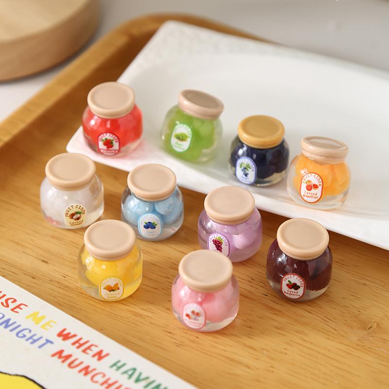 

2 шт. Кукольный домик Симуляция Фруктовые конфеты Консервированный джем Модель Миниатюрная Кухонная декорация Аксессуары для кукольного домика Игрушка