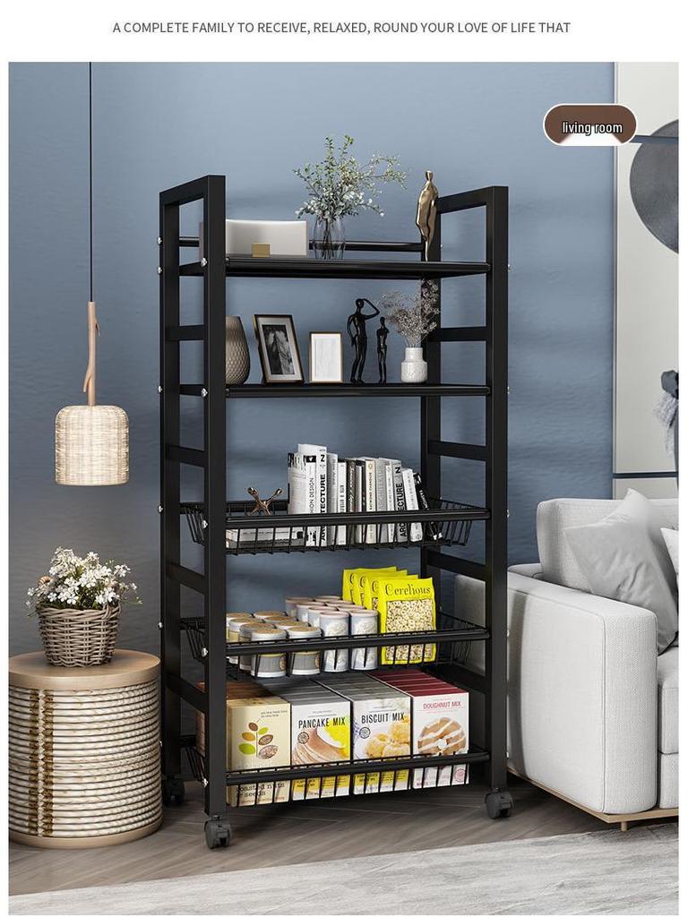 Multi-Layer Kitchen Vegetable & Microwave Storage Rack with Wheels