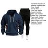 2 stuks/set Heren sportpak met capuchon, lange mouwen, trekkoorddesign, sweatshirt, joggingbroekset, atletisch trainingspak