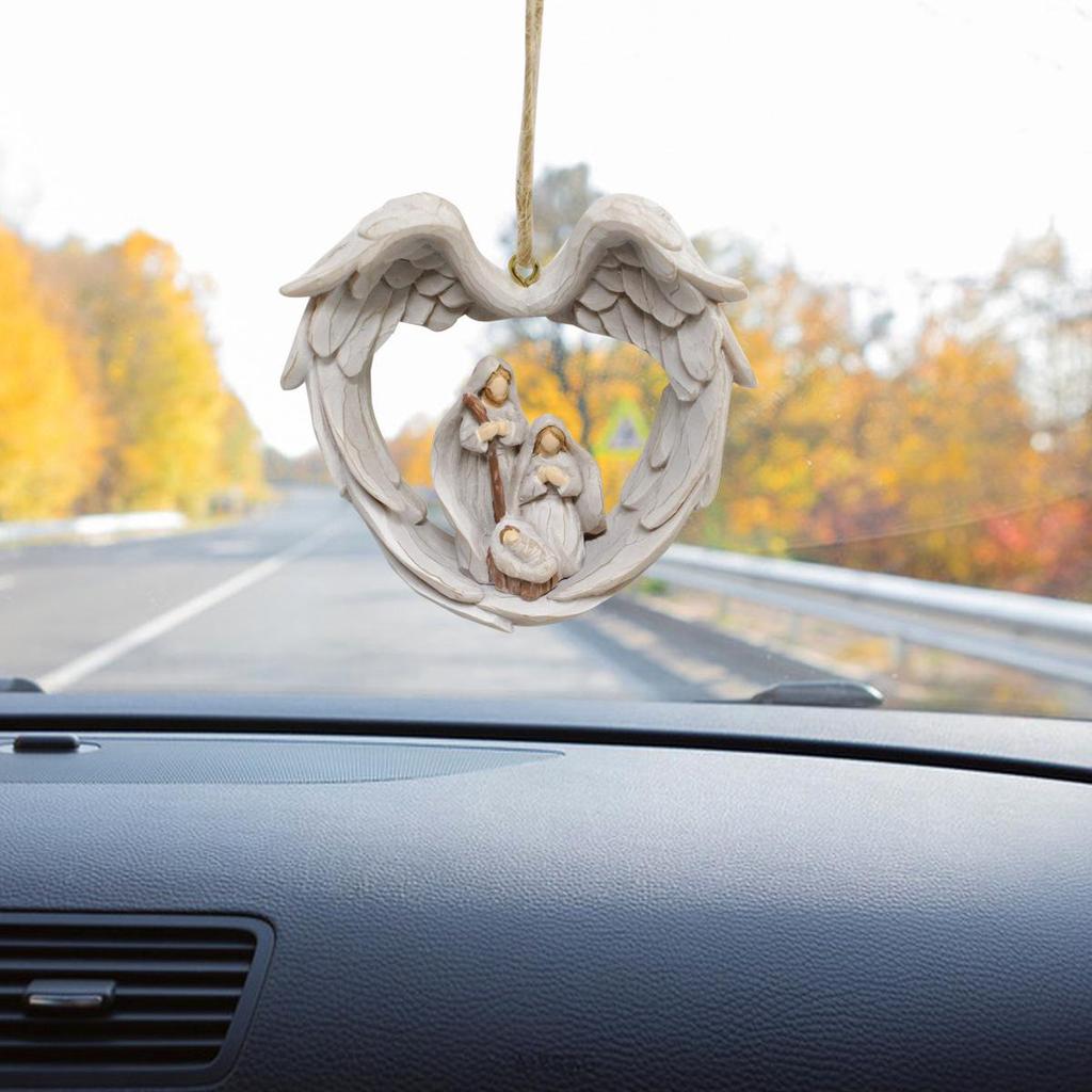 Creative Wings Christmas Religious Pendant for Home and Car Decor