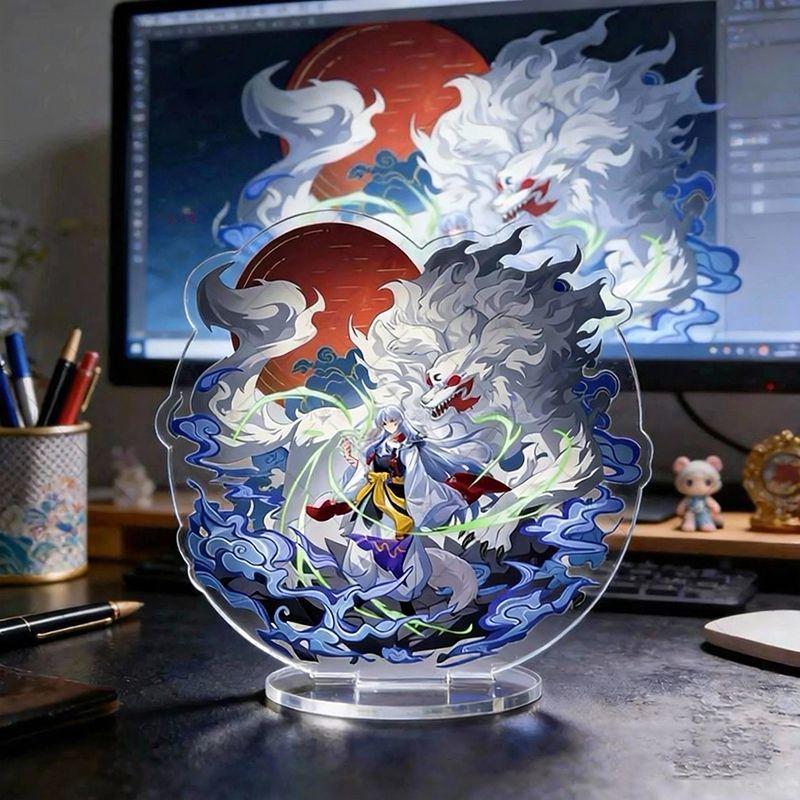 Anime Inuyasha Kikyo Acryl-Ständerfigur Kawaii Schreibtischdekoration Ornament Sammlerstück Anime Merchandise Geschenk für Anime-Fans