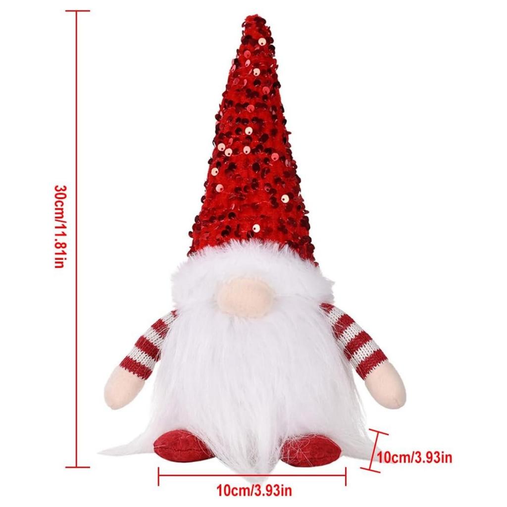 30cm Aufleuchtender Weihnachtsgnom Plüsch Paillettenhut Weihnachten Gesichtsloser Plüschpuppen Tischplatte Elfenornamente für Neujahr Weihnachtsfeier Deko