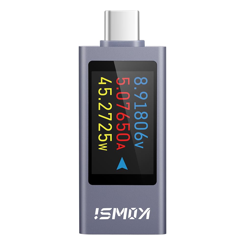 DiyStudio 360W Current and Voltage Dual USB USB C Meter USBC Multimeter Bidirectional Current Curve Mobile Charging No Drivers or Software Plug and