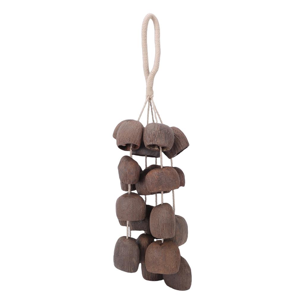 Handmade Natural Shell Wind Chime Composed of 24 Natural Nutshell Yoga Meditation Instrument Shell Shaker Indoor