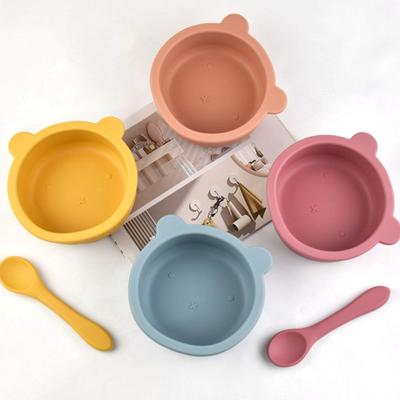 Portable Silicone Suction Bowls Flexible Feeding Bowl Set Feeding Tableware Baby Supplies