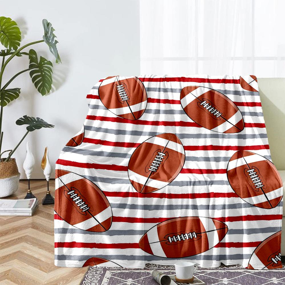 American football Theme Printed Blanket - Perfect for Couch, Bed, Travel & Outdoor Use | Machine Washable, Cozy & Durable.