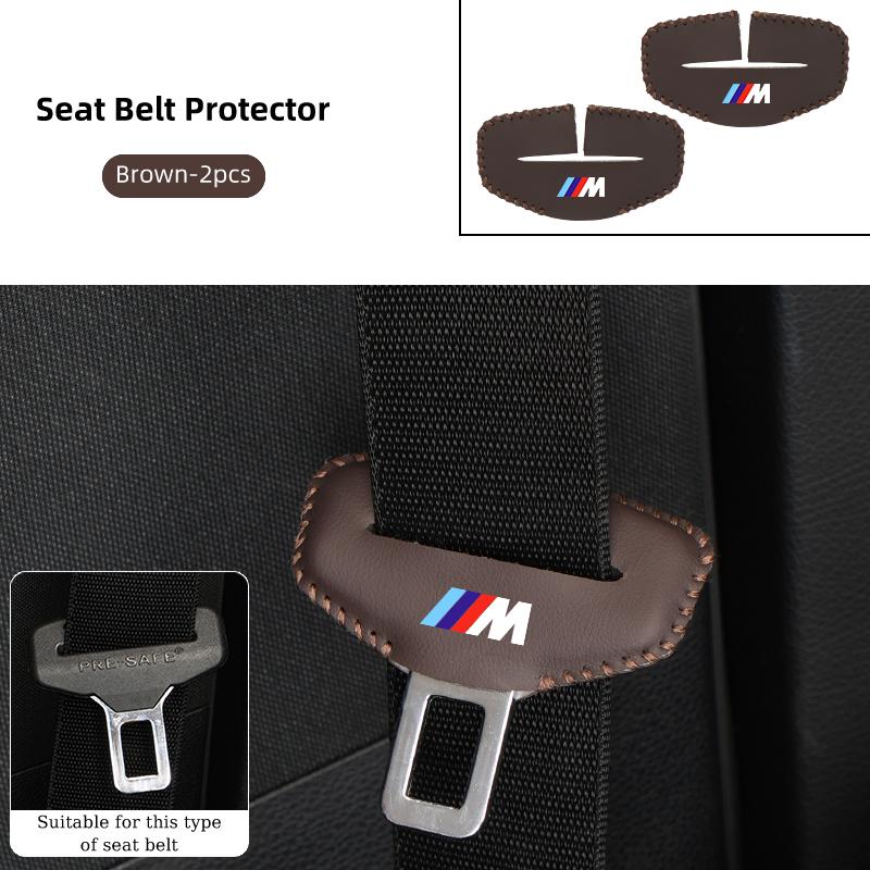 2025 Hot Car Styling Leather Seat Belt Buckle Protector For BMW 1 2 3 5 7 Series X1X2X3X4X5X6G20 G30 G11 G12