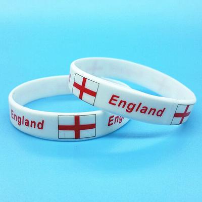 2 stücke England Flagge Silikon Armband Hologramm Männer Armband Land Sport Gummi Handgelenk Strap Armreif Zubehör Outdoor Geschenke