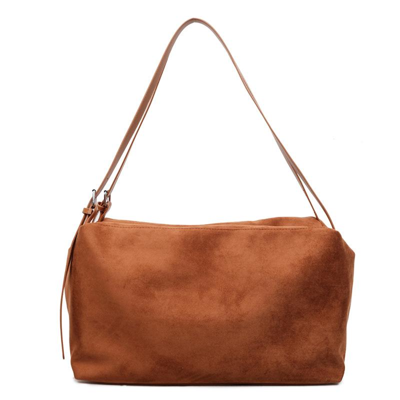 2025 Herbst und Winter neue Retro-Schulter-Tragetasche lockere große Kapazität fauler Stil Wildleder-Kissenbeutel