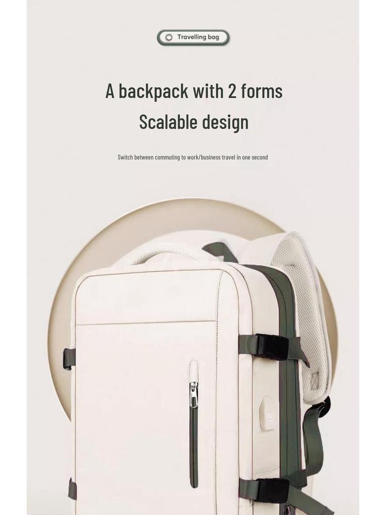 Expandable Double Shoulder Backpack - Unisex Carry-on with Multi-layer Storage and Laptop Compartment, Super Large Capacity