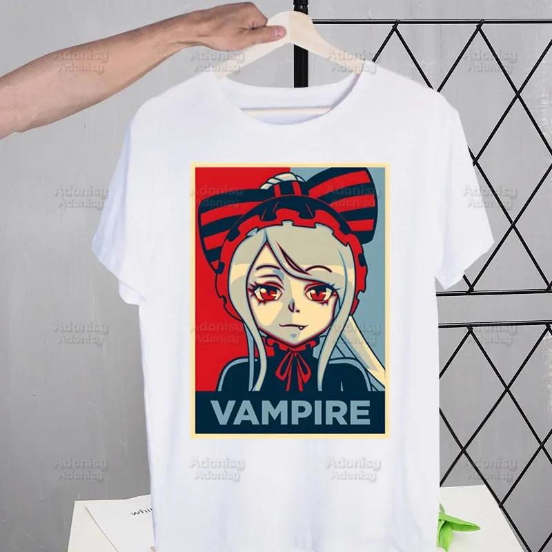 Overlord Anime Albedo T Shirts For Guys O-Neck Short Sleeve Ainz Ooal Gown Momonga T-shirt Regular Men Hip-Hop Tee Shirt