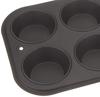 Tiger Crown Muffin Pan Set, Black, 190 x 273 x 30 mm, 6-pack, Steel, Silicone Resin Coating, Heat Resistant up to 250°C, Item No. 5068