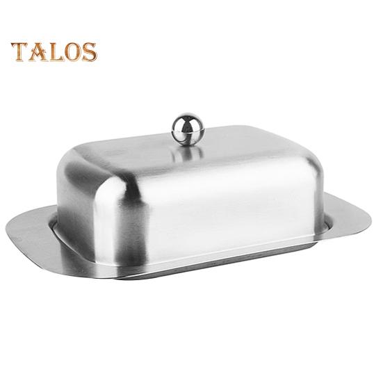 Блюдо для масла с крышкой из нержавеющей стали, не содержащее бисфенола А, безопасный ящик для хранения в посудомоечной машине для торта с маслом, хлеба, фруктов, домашнего ресторана, отеля, кухни