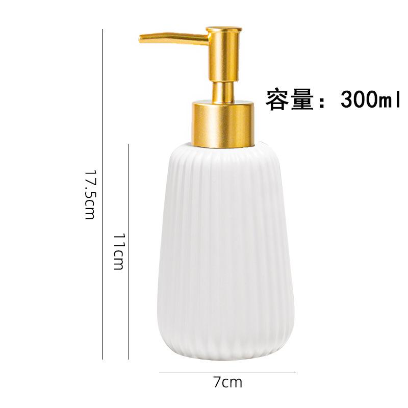 Dispenser de săpun dezinfectant de mâini ceramice 300ML sticla loțiune presă săpun dozator baie toaletă spălare șampon sticlă separată