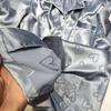 Women's Spring/Autumn Ice Silk Pajama Set - Long Sleeve, Long Pants, Cardigan, Sweet Homewear Style, Two-Piece.