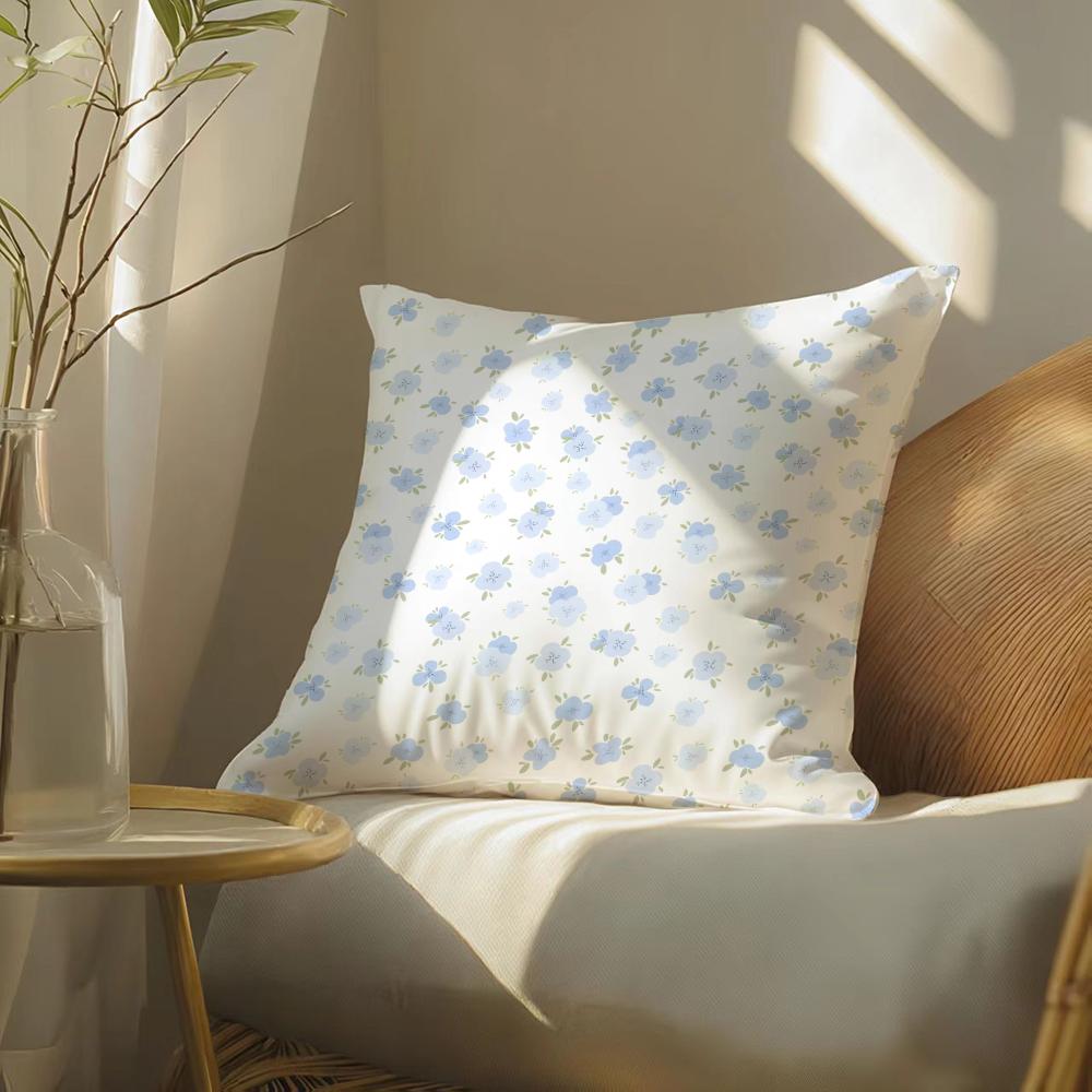Elegant Flowers With Artistic Patterns Pillow Case Double-Sided Plush Sofa Cushion Covers Organic Breathable Invisible Zipper