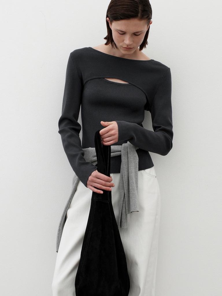 ATELIER NAIN Ravi Knit Top&Sleeveless Set S(T-7111)