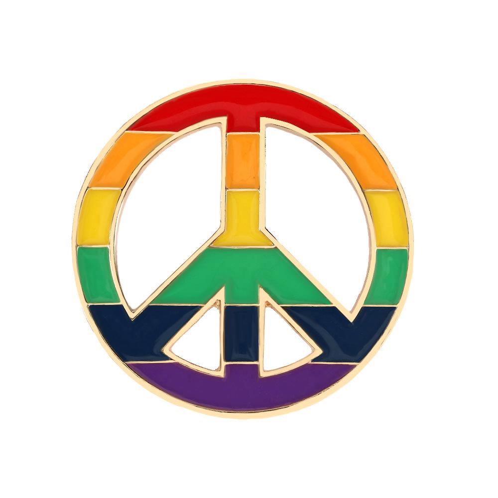 Creative Six-Color Rainbow Bridge Brooch & Enamel Pin Badge for Denim Bags