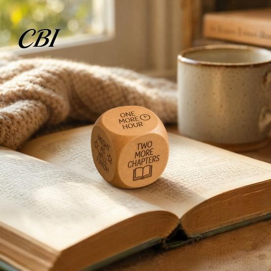 Reading Decider Dice 1/2Pcs Wooden Decision Dice, 6-Sided Decision-Making for Compact Bookworms, Theme Gift Lovers Cube