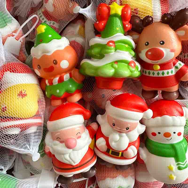 Christmas Stress Balls Slow Rising Squishy Toys Stress Relief Fidget Toys Santa Claus Snowman Christmas Toys Stocking Stuffers