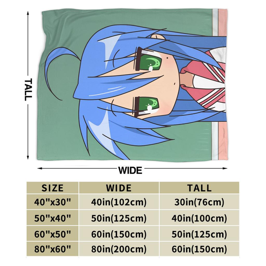 Konata izumi L-Lucky S-Star Super Warm Blanket Students Plush Throw Blanket Street Trend Flannel Bedspread Sofa Bed Cover