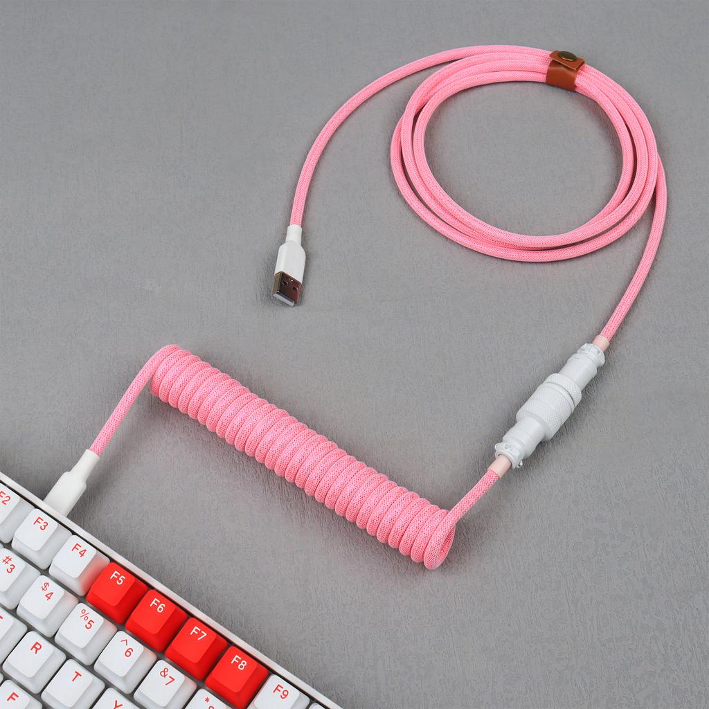 Custom Coiled Type C Gx16 Usb Cable Aviator Cable Usb C Cable Braided for Mechanical Keyboard