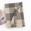 New autumn and winter scarf beige striped plaid imitation cashmere scarf thermal shawl office air conditioner