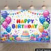 2D Confetti Birthday Backdrop Colorful Kids' Celebration Photo Background