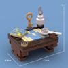 MOC Medieval Furniture Building Blocks Cannon Sheepskin Leather Rack Spinning Wheel Map Desk Loom Bricks Toys Kids Gift