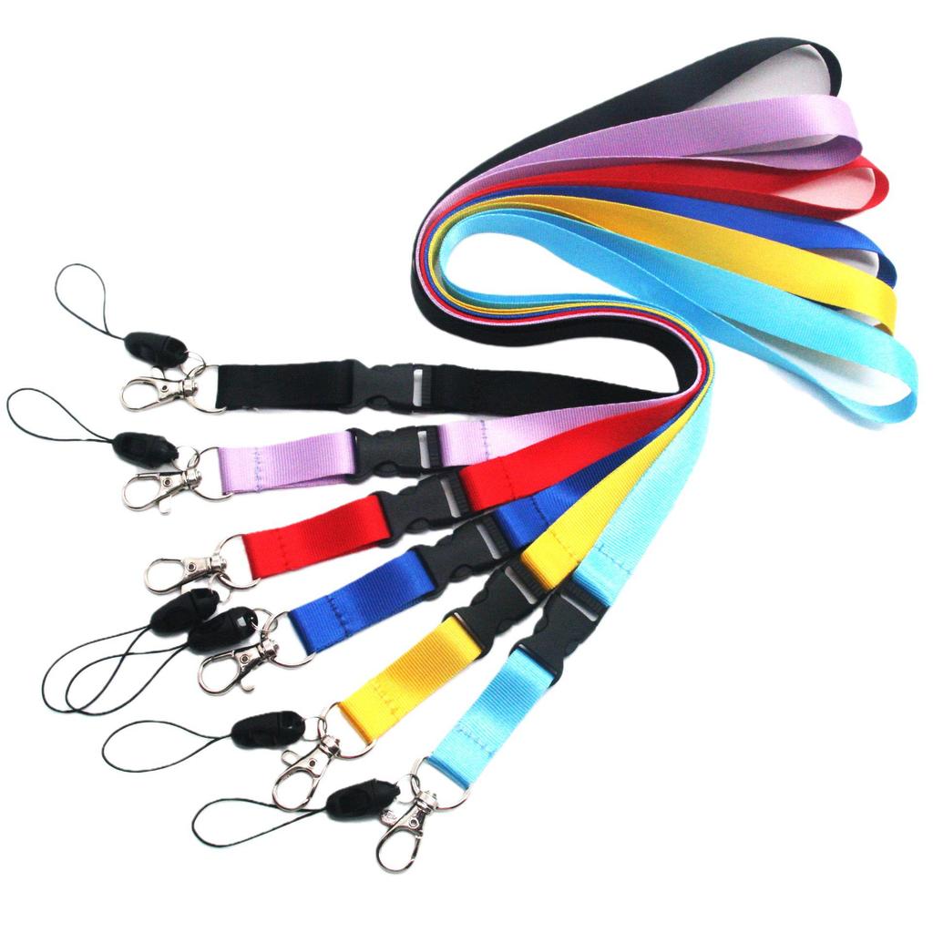 Custom Color Logo Nylon Phone & ID Lanyard with Screen Printed Polyester