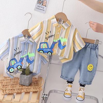 Conjunto de Verão 2023 para Meninos: Conjunto de Camiseta de Manga Curta e Shorts para Crianças