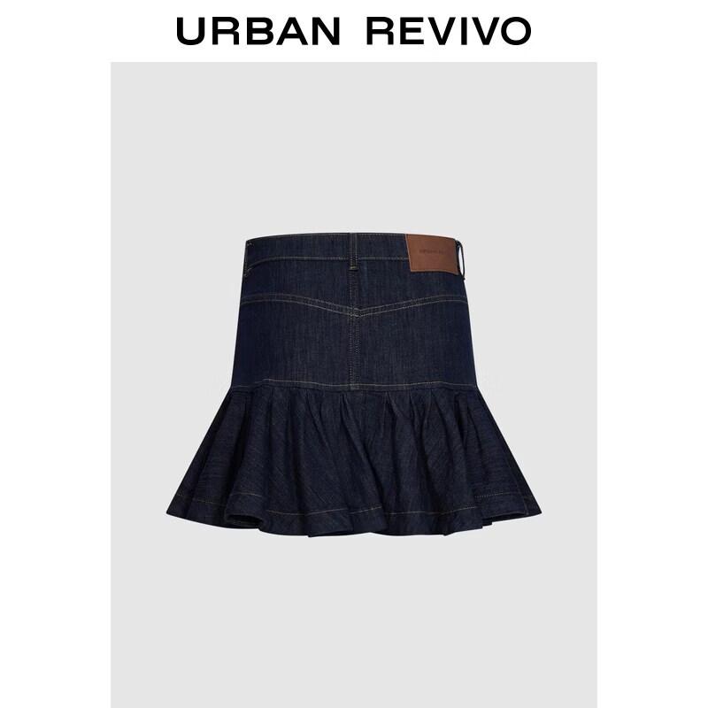 UR2026 Women's Classic Pleated Denim Skirt