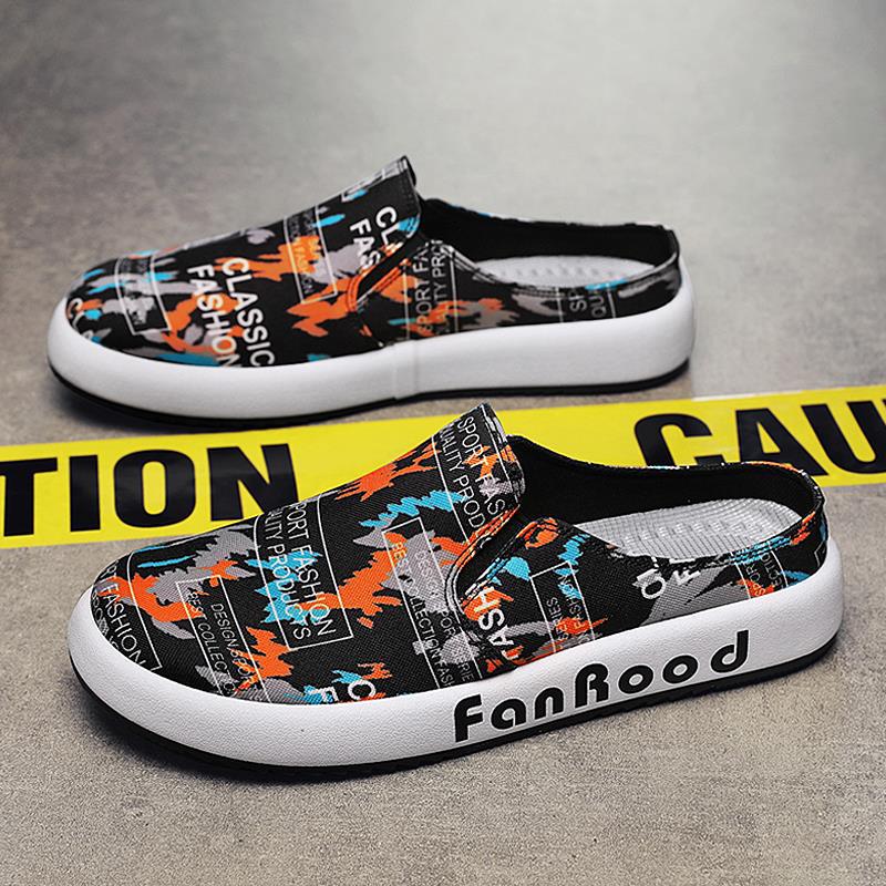 

Baotou drag men s 2025 new summer breathable retro trend casual sports one pedal without heel men s half drag 44 чёрный