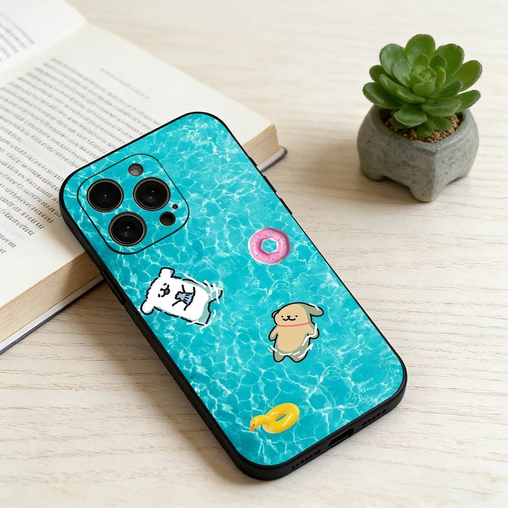 Line-art cartoon puppy Phone Case For iPhone 17, 16,15,14,13,12,11 Plus,Pro Max, Others Soft Black Cover