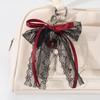 Lace Bow Keychain Hollow Red Ribbon Cherry Y2k Backpack Keyring Valentine's Day Gift Accessories