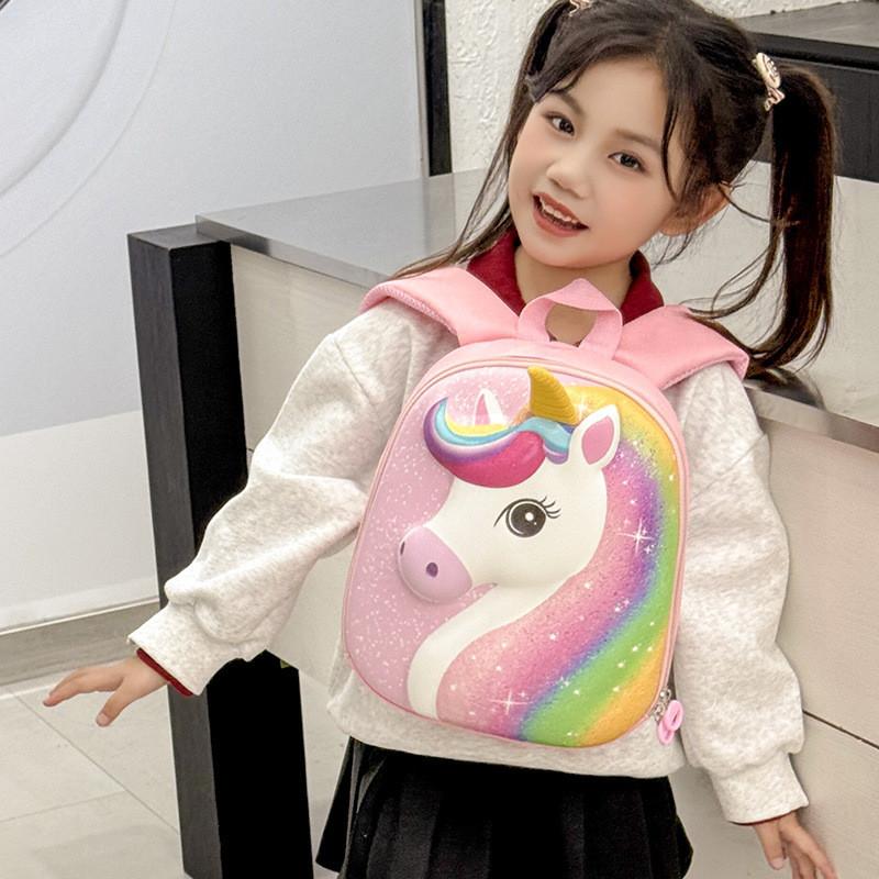 Kids Cartoon Unicorn School Bag Eva Lightweight Durable Preschool Backpack With Animal Pattern For Daily Use