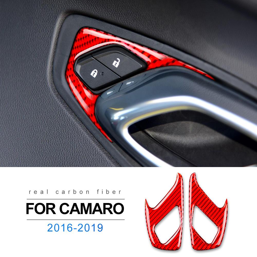 Real Soft Carbon Fiber for Chevrolet Camaro 2016 2017 2018 2019 2020 2025 2025 2025 Accessories Interior Trim Door Bowl Sticker