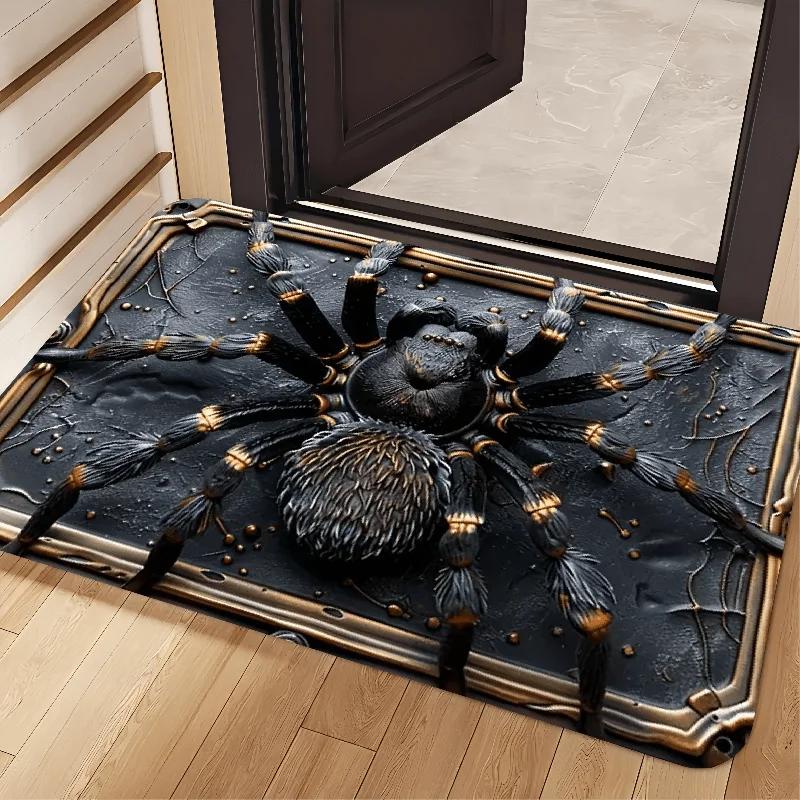 Vintage Dark Spider Pattern Area Rug–Non-Slip,Waterproof,Stain-Resistant Carpet for Living Room,Bedroom,Office,Machine Washable