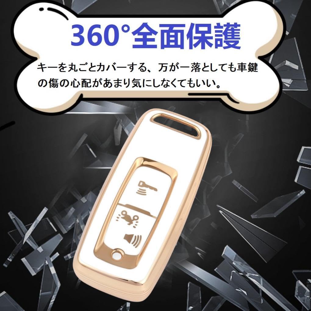 Key Case for Honda Motorcycle PCX Key Cover Cute Car Smart Key Case Key Holder Panda Gold White [HOYZE] 150/125