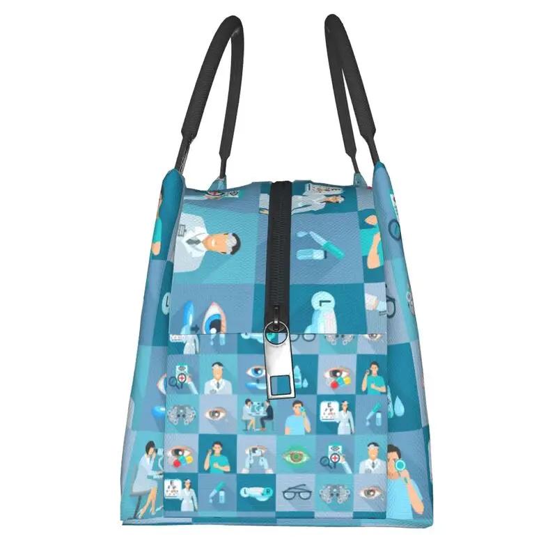 Syntest Snellen-tavla Lunchväska för kvinnor Optiker Synundersökning Återanvändbar Kylväska Termisk Matisolerad Lunchlåda