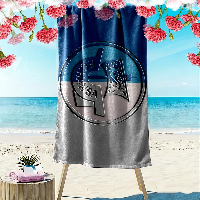 FC Hansa Rostock Druck Strandtuch, Großes Weiches Schnelltrocknendes Handtuch für Strand Camping Schwimmen