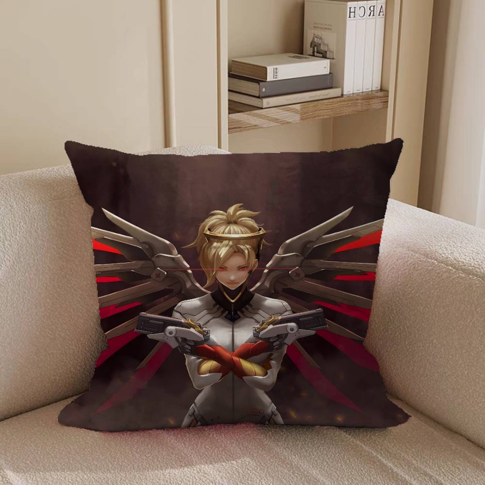

Game Overwatch Office Cushion Pillowcase Car Cushion Cover45X45CM Lumbar Pillowcase Sofa Pillowcover 12x12Inch