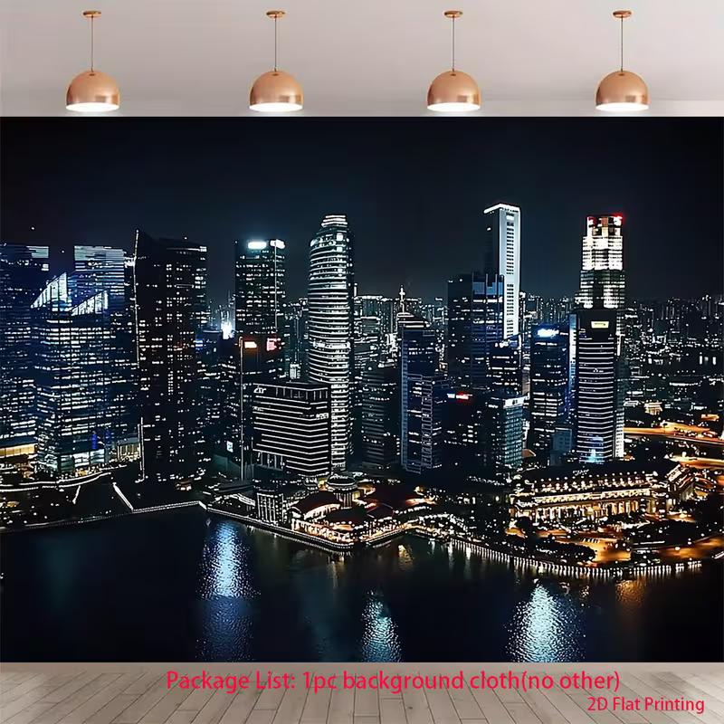 

2D City Night Skyline Backdrop for Corporate & Urban Themed Photoshoot 47.2x31.5inch/120*80cm