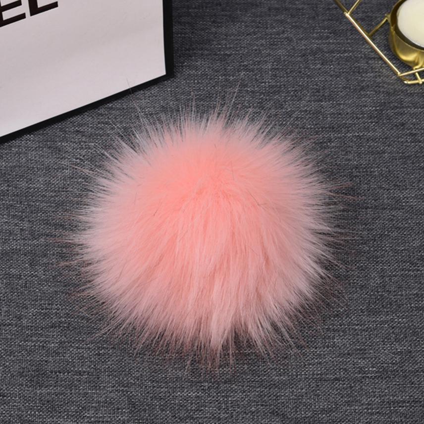 1PC Faux Fur Pompom Hat Ball Hairball DIY Handmade Pom Poms for Handcraft Colorful False Pompon With Rubber Band Hat Accessories