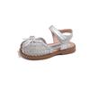 Kids Sandals Peep Top Mesh Breathable Girls Princess Shoes with Simple Bow 2025 Summer New Children Beach Shoes Casual Trendy