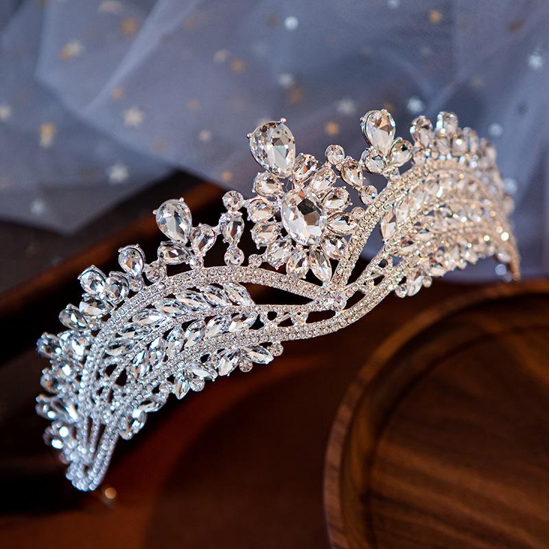 Elegant Bridal Headgear Wedding Dress Wearing Super Shiny Crown Headgear Wedding Luxury Full Crystal Wedding Accessories